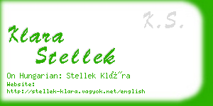 klara stellek business card